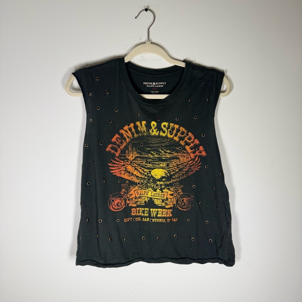 Ralph Lauren Denim & Supply Bike Week Grommet Muscle Tank XS